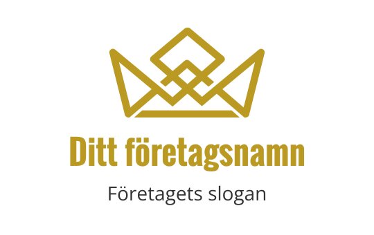 Elegant krona logo design i guld med geometriska element