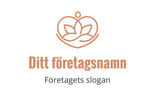 Elegant logotypdesign med sammanflätade blad och en hjärtform