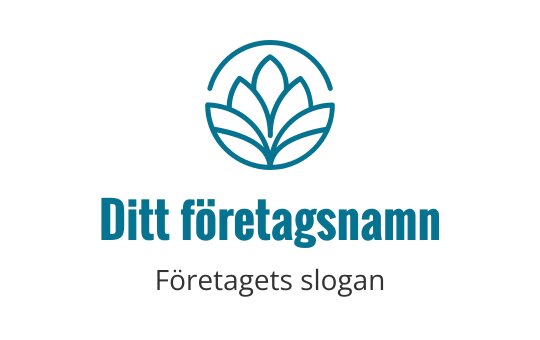 Elegant logotypdesign med en stiliserad lotusblomma i teal