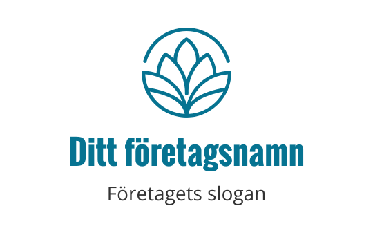 Elegant logotypdesign med en stiliserad lotusblomma i teal
