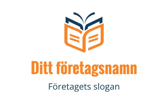 Öppen bok logo design med blå och orange element