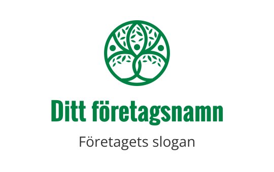 Modern grön trädlogo med intrikata bladmönster