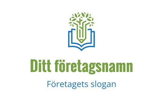 Modern logotypdesign med ett träd som växer ur en öppen bok