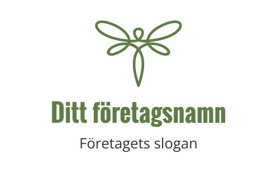 Elegant grön trollslända logotypdesign med delikata vingar