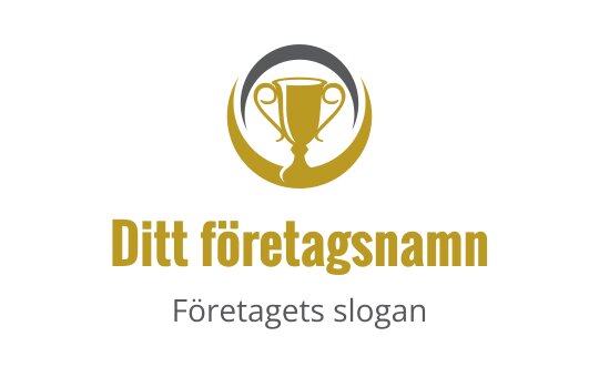 Elegant trofélogo design i guld och svart med cirkulära accenter