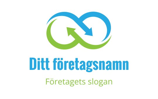 Modern oändlighet logo design med blå och gröna pilar