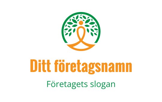 Modern logotypdesign med ett träd och en person i harmoni