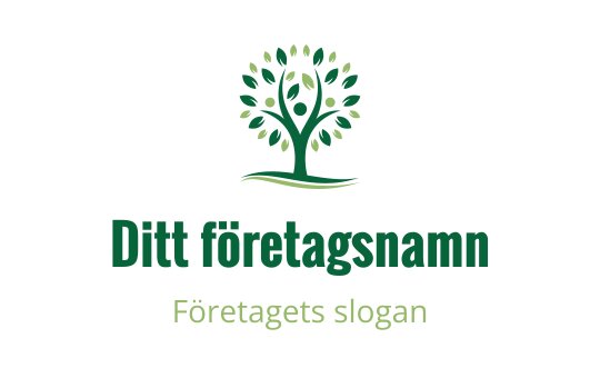 Modern grön trädlogo med rundade blad och en flödande bas