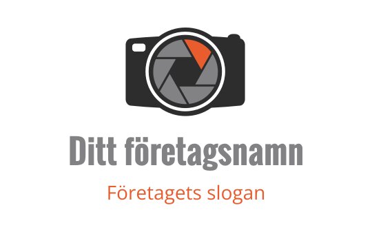 Modern kameradesign med en stiliserad lins och orange accent