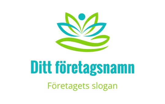 Modern lotusblomma logo design i gröna och blå nyanser