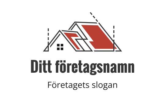 Modern logotypdesign med stiliserade tak i röd och svart