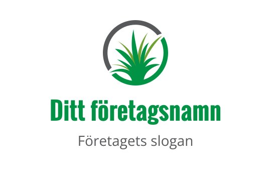 Modern grön växtlogo med cirkulär grå kontur
