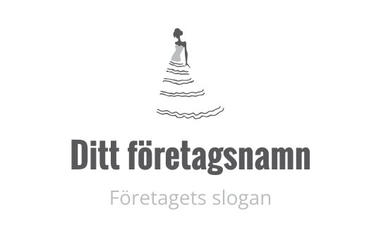 Elegant logotypdesign med en silhuett av en klänning i flödande linjer