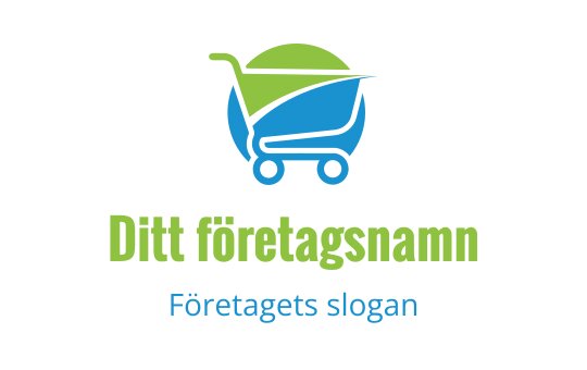 Modern logotypdesign för kundvagn med gröna och blå element