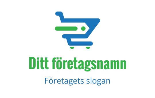 Modern logotypdesign för kundvagn med dynamiska gröna och blå element