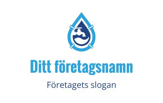 Modern blå vattendroppe logo design med en kran silhuett