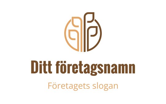 Elegant logotypdesign med ett stiliserat träd och rundade blad