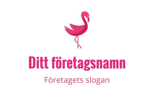 Lekfull rosa flamingo logotypdesign med elegant typografi