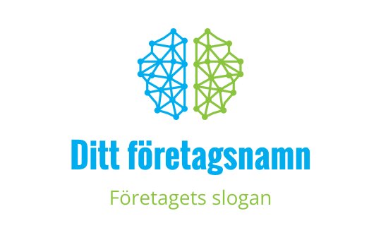 Geometrisk logotypdesign med sammanlänkade blå och gröna former