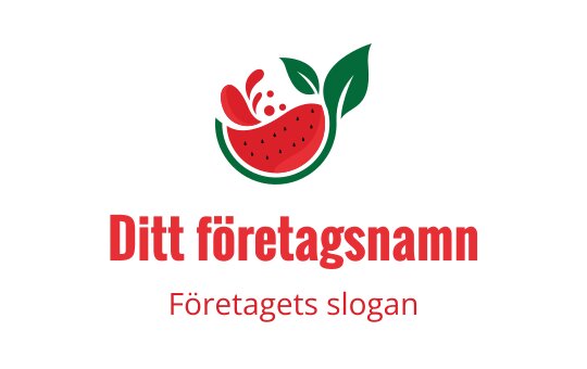Färgglad jordgubbslogo med gröna blad och lekfulla detaljer