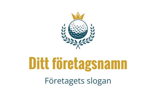 Elegant logo design med en golfboll, krona och lagerblad