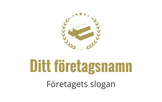 Elegant logotypdesign med en lagerkrans och stiliserade bokelement