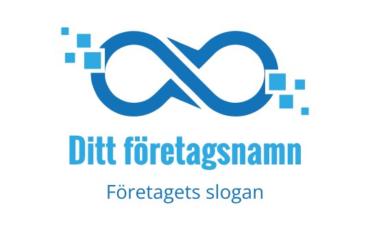 Modern blå oändlighet logo design med pixelelement
