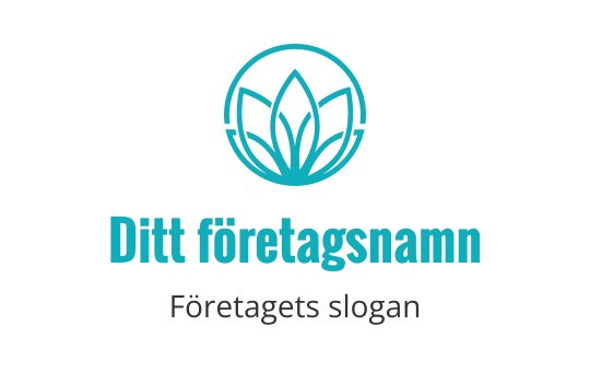 Elegant logotypdesign med en stiliserad lotusblomma i teal