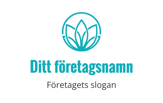 Elegant logotypdesign med en stiliserad lotusblomma i teal
