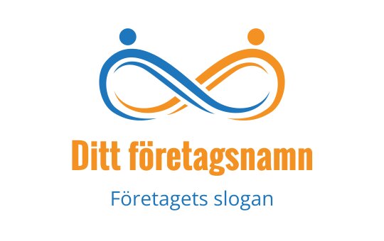 Modern oändlighet logo design med blå och orange element