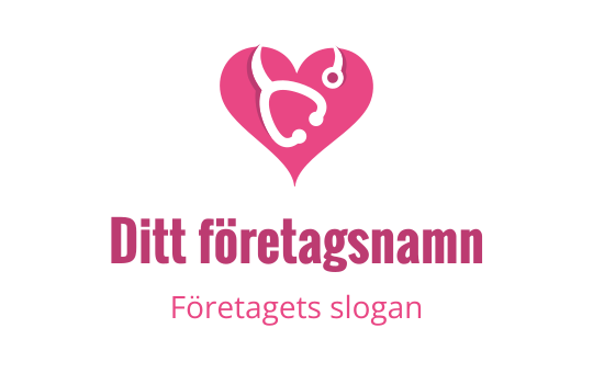 Hjärta-formad logotypdesign med ett stetoskop i rosa nyanser