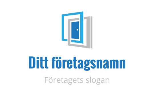 Modern logotypdesign med överlappande blå ramar och en stilren look