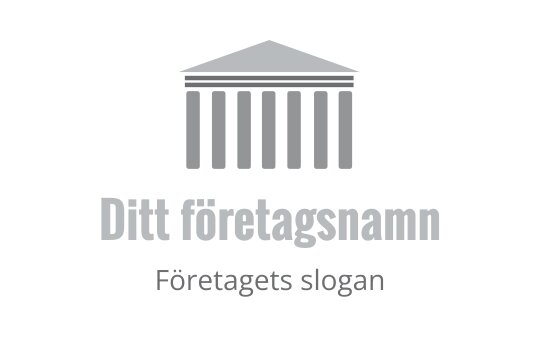 Modern logo design med en stiliserad byggnad med pelare