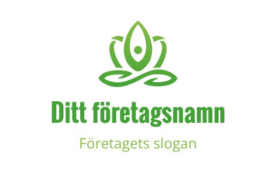 Modern grön logotypdesign med en stiliserad lotusblomma och blad