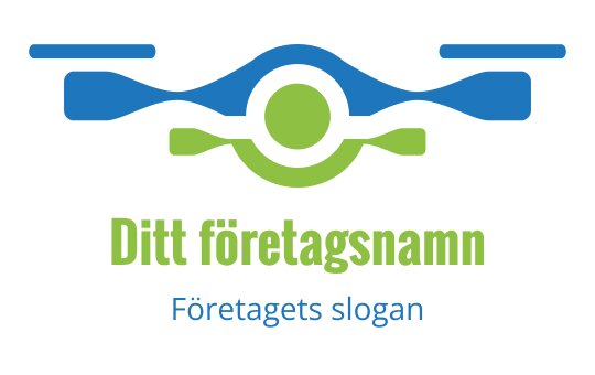 Modern logotypdesign för drönare med blå och gröna element
