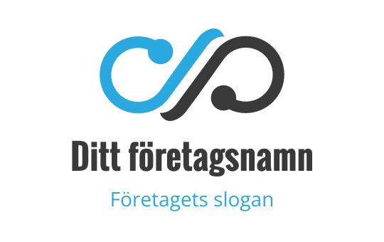 Modern blå och grå logotypdesign med sammanflätade cirkulära former