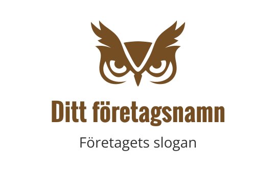 Elegant uggla logo design i brunt med stiliserade vingar