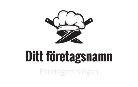 Kockhatt logo design med korsade knivar i modern stil