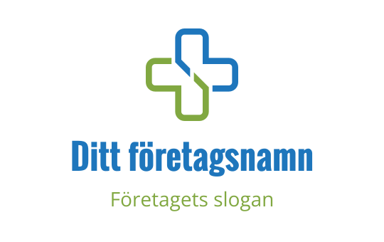 Modern logo design med en blå och grön korsform