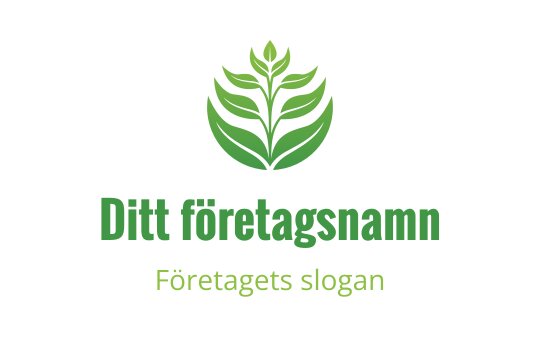 Modern grön logotypdesign med stiliserade blad och blommotiv