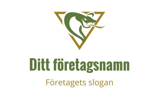 Tydlig orm logo design inom en triangulär ram i grönt och guld