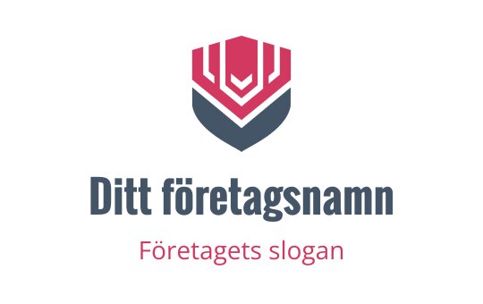 Modern sköldlogo design med rosa och grå element