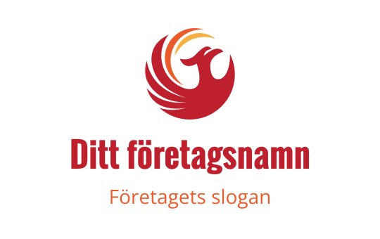 Färgstark logo design av en fågel i röd och orange nyanser