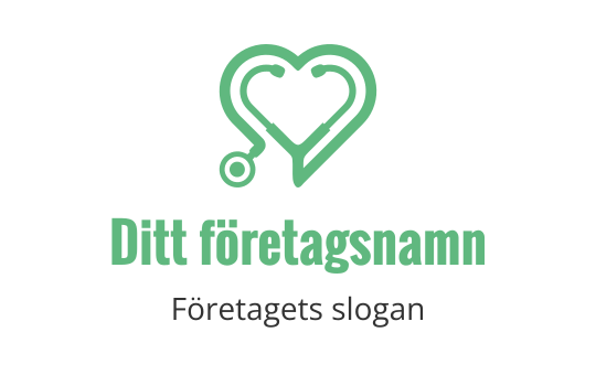 Modern hjärtlogo design med ett stetoskop i grönt