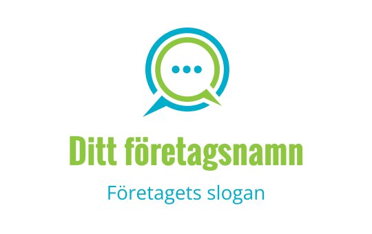 Modern talbubbla logo design i blå och gröna färger