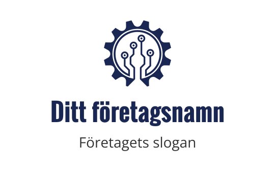 Modern utrustning logo design med kretsmönster i blått