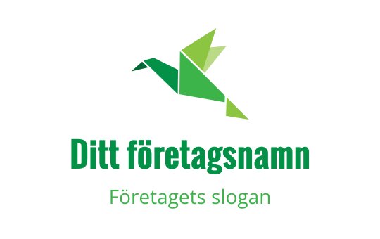 Modern grön origami fågel logo design med geometriska former