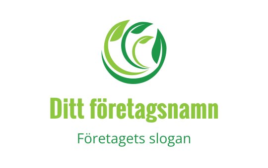 Modern grön logotypdesign med stiliserade blad i cirkulär form