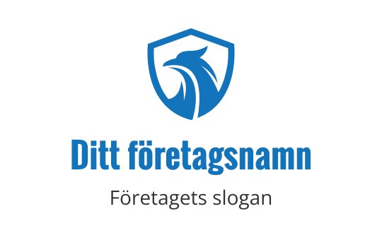 Fet blå örn logo design inom en sköldform
