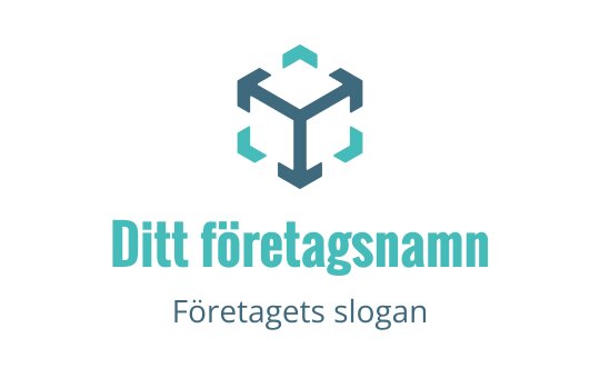 Modern geometrisk logotypdesign med en kub och teal-accenter